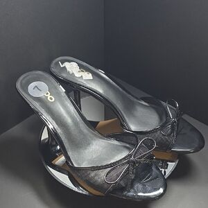Aldo Black Women's Heels with Bow Detail